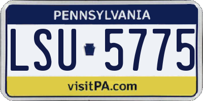 PA license plate LSU5775