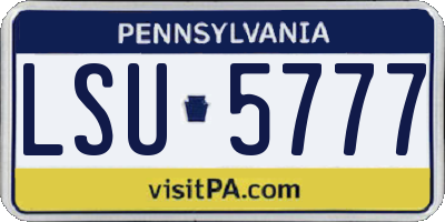 PA license plate LSU5777