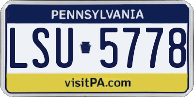 PA license plate LSU5778
