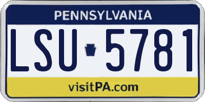 PA license plate LSU5781