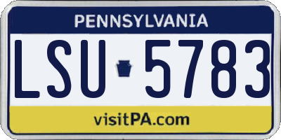 PA license plate LSU5783