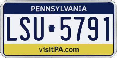 PA license plate LSU5791