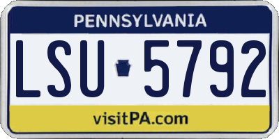PA license plate LSU5792