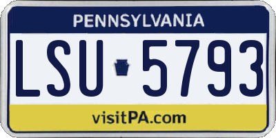 PA license plate LSU5793