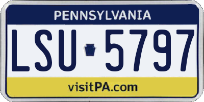 PA license plate LSU5797