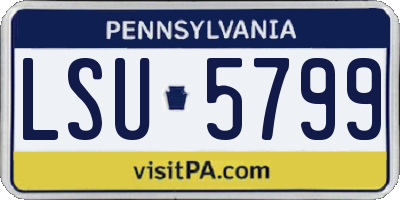 PA license plate LSU5799