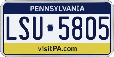 PA license plate LSU5805