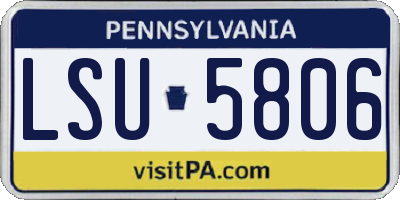 PA license plate LSU5806