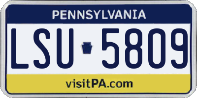 PA license plate LSU5809