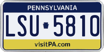 PA license plate LSU5810
