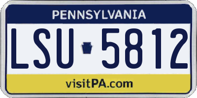PA license plate LSU5812