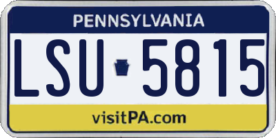 PA license plate LSU5815