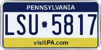 PA license plate LSU5817