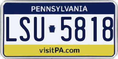 PA license plate LSU5818