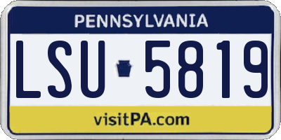 PA license plate LSU5819