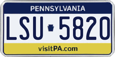 PA license plate LSU5820
