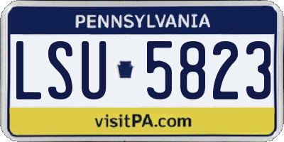 PA license plate LSU5823