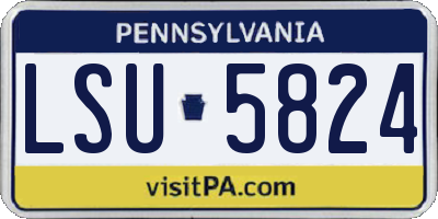 PA license plate LSU5824