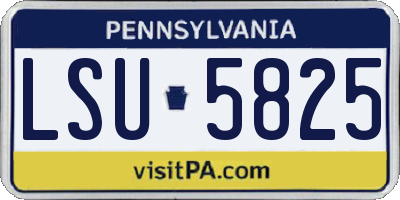 PA license plate LSU5825