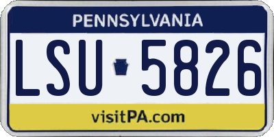 PA license plate LSU5826
