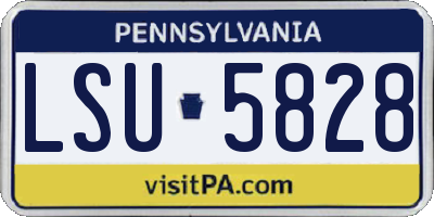 PA license plate LSU5828