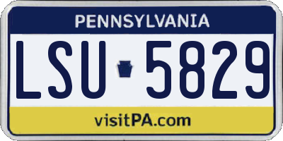 PA license plate LSU5829