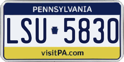PA license plate LSU5830