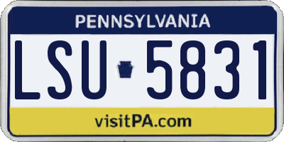 PA license plate LSU5831