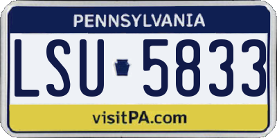 PA license plate LSU5833