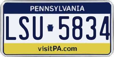 PA license plate LSU5834