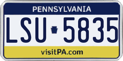 PA license plate LSU5835