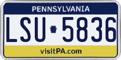 PA license plate LSU5836