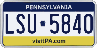 PA license plate LSU5840