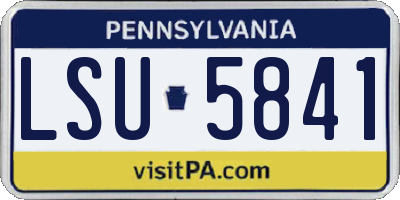 PA license plate LSU5841