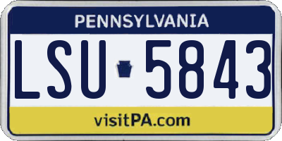 PA license plate LSU5843