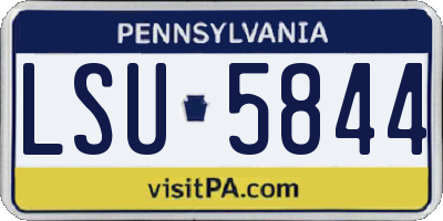 PA license plate LSU5844