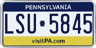 PA license plate LSU5845