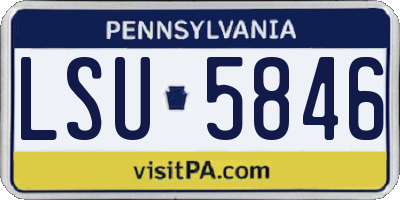 PA license plate LSU5846