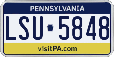 PA license plate LSU5848
