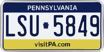 PA license plate LSU5849