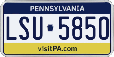 PA license plate LSU5850