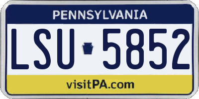 PA license plate LSU5852