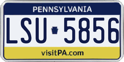 PA license plate LSU5856