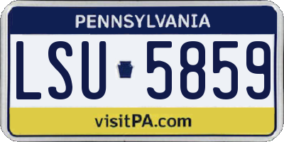 PA license plate LSU5859