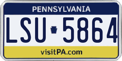 PA license plate LSU5864