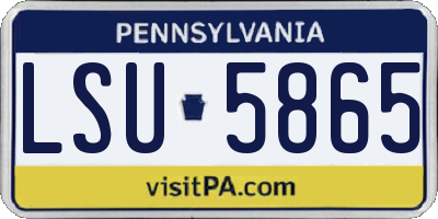 PA license plate LSU5865