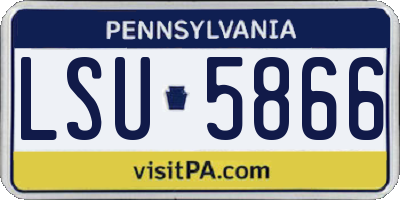 PA license plate LSU5866
