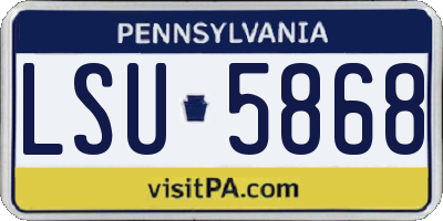 PA license plate LSU5868