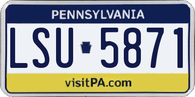PA license plate LSU5871