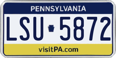 PA license plate LSU5872